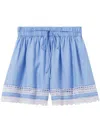 Claudie Pierlot Striped Lace Shorts In Blue
