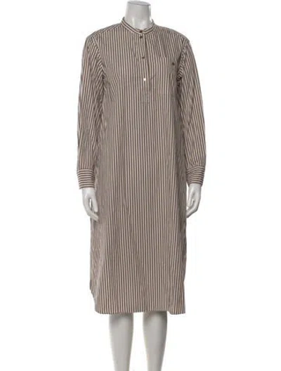 Pre-owned Claudie Pierlot Striped Midi Length Dress In Multi