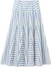 Claudie Pierlot Striped Midi Skirt In White