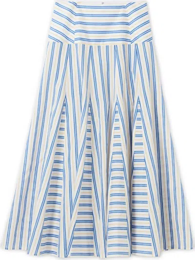 Claudie Pierlot Striped Midi Skirt In White