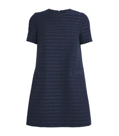 Claudie Pierlot Striped Mini Dress In Blue