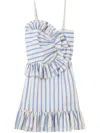 Claudie Pierlot Gestreiftes Minikleid In Weiss