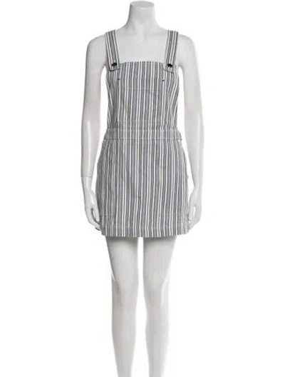 Pre-owned Claudie Pierlot Striped Mini Dress In White
