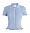 Claudie Pierlot Womens Bleus Striped Ribbed Knitted Top In Blue