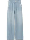 Claudie Pierlot Gestreifte Straight-leg-hose In Blau