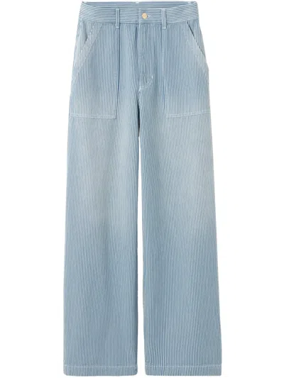 Claudie Pierlot Gestreifte Straight-leg-hose In Blau