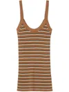 Claudie Pierlot Womens Divers Stripe-print Slim-fit Knitted Vest Xs In Brown