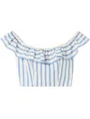 Claudie Pierlot Stripe Bania Blouse In 白色