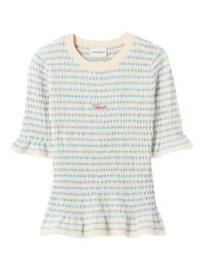 Claudie Pierlot Striped Top In Blue