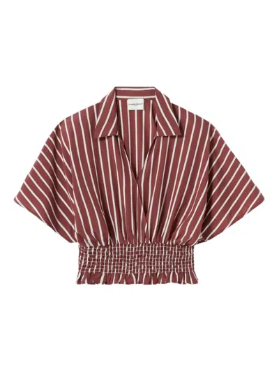 Claudie Pierlot Striped Top In Red
