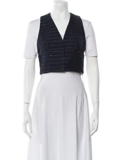 Pre-owned Claudie Pierlot Striped Vest In Blue