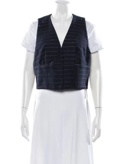 Pre-owned Claudie Pierlot Striped Vest W/ Tags In Blue