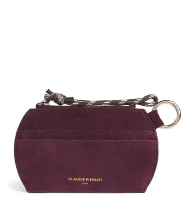 Claudie Pierlot Suede Card Holder In Red