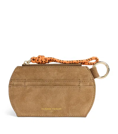 Claudie Pierlot Suede Card Holder In White