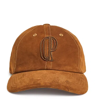 Claudie Pierlot Suede Logo Baseball Cap In Brown