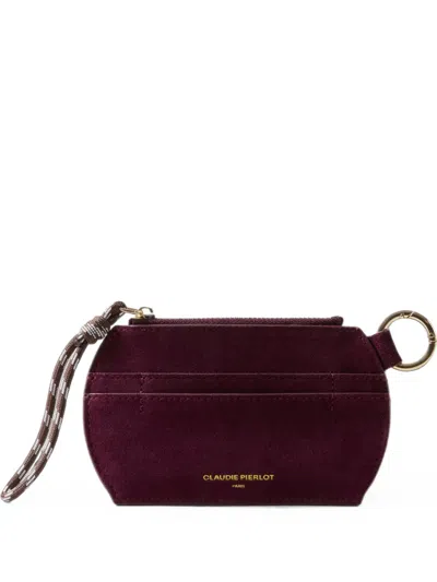 Claudie Pierlot Suede Zipped Card Holder In Pattern