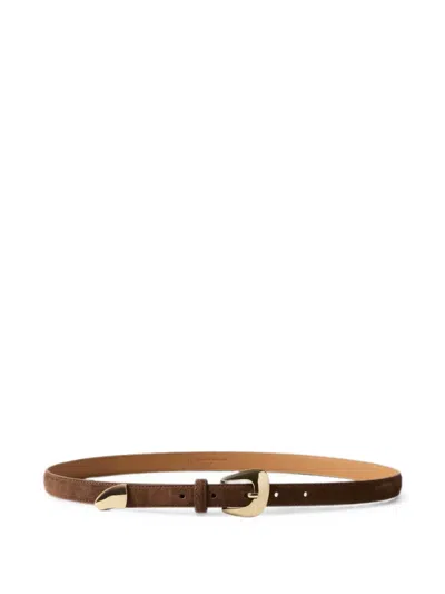 Claudie Pierlot Suede-finish Buckle-fastening Belt In Brown