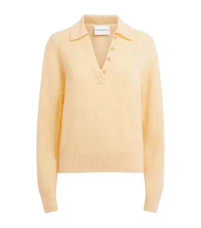 Claudie Pierlot Textured Polo Sweater In Nude