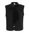 Claudie Pierlot Womens Black Tie-neck Sleeveless Stretch-woven Blouse In Black