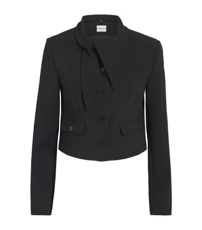 Claudie Pierlot Jacket With Removable Scarf Collar In Black