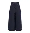 Claudie Pierlot Topstitched Wide-leg Jeans In Blue
