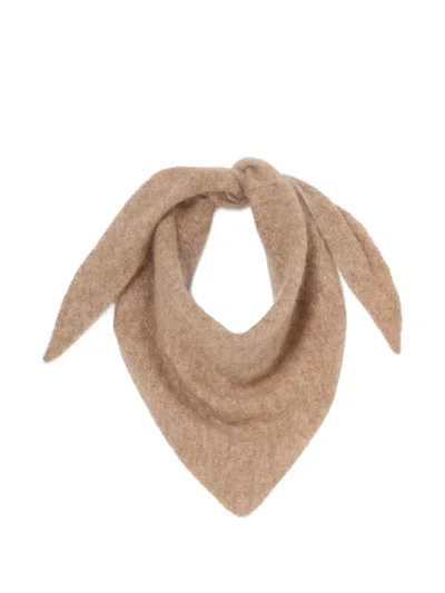 Claudie Pierlot Triangular Knitted Scarf In Brown
