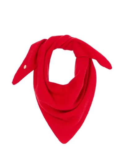 Claudie Pierlot Triangular Wool Scarf In Red
