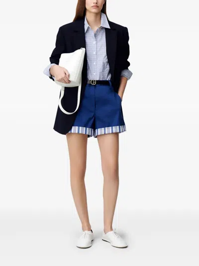 Claudie Pierlot Turn-up Edge Shorts In Blue