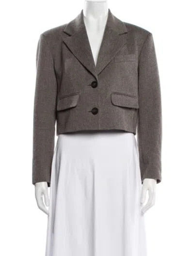 Pre-owned Claudie Pierlot Tweed Pattern Blazer In Grey