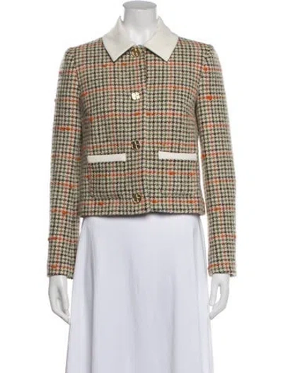 Pre-owned Claudie Pierlot Tweed Pattern Blazer In Multicolor