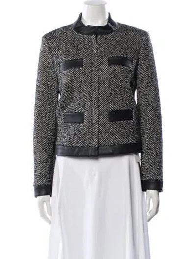 Pre-owned Claudie Pierlot Tweed Pattern Jacket In Black