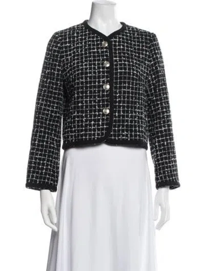 Pre-owned Claudie Pierlot Tweed Pattern Jacket In Black