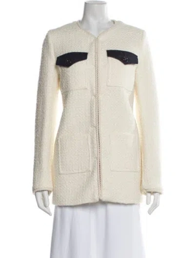 Pre-owned Claudie Pierlot Tweed Pattern Jacket W/ Tags In Neutral