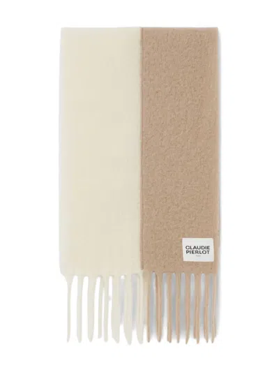 Claudie Pierlot Two-tone Fringed Scarf In Neutral