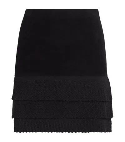 Claudie Pierlot Velvet-effect Mini Skirt In Black