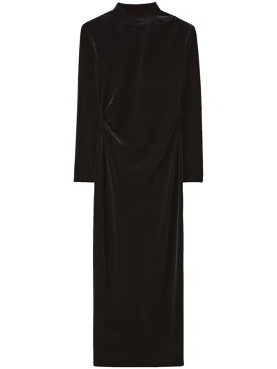 Claudie Pierlot Velvet Maxi Dress In Black