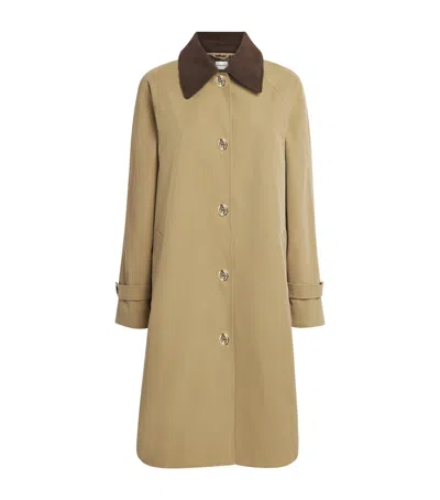 Claudie Pierlot Velvet-collar Trench Coat In Metallic