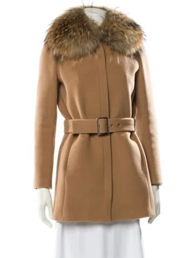 Pre-owned Claudie Pierlot Virgin Wool Coat In Brown
