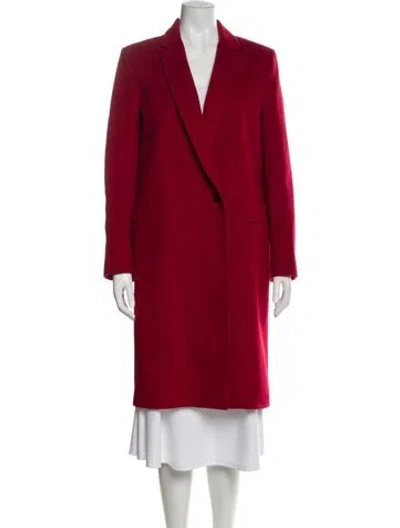 Pre-owned Claudie Pierlot Virgin Wool Peacoat In Red