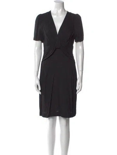 Pre-owned Claudie Pierlot V-neck Knee-length Dress In Black