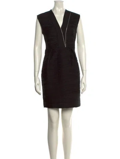 Pre-owned Claudie Pierlot V-neck Mini Dress In Black