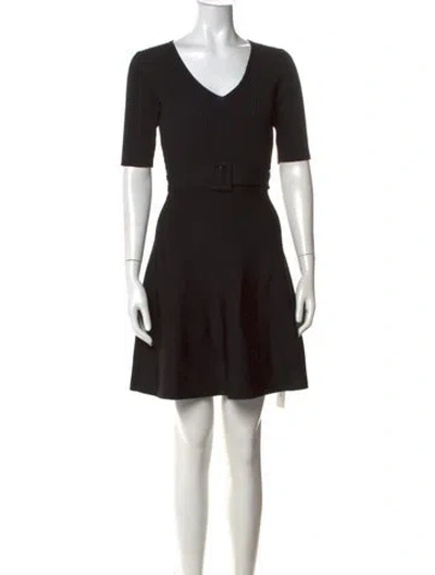 Pre-owned Claudie Pierlot V-neck Mini Dress In Black