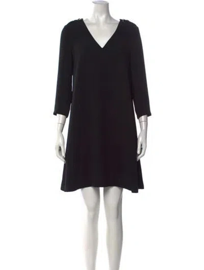 Pre-owned Claudie Pierlot V-neck Mini Dress In Black