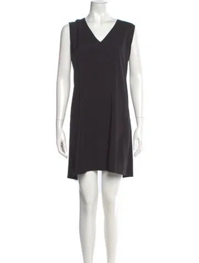 Pre-owned Claudie Pierlot V-neck Mini Dress In Gray
