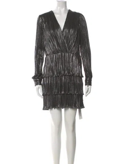 Pre-owned Claudie Pierlot V-neck Mini Dress In Multi