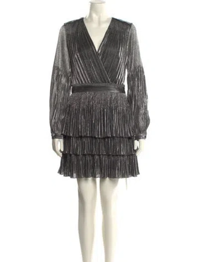 Pre-owned Claudie Pierlot V-neck Mini Dress In Multi