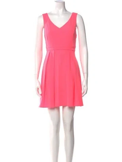 Pre-owned Claudie Pierlot V-neck Mini Dress In Orange