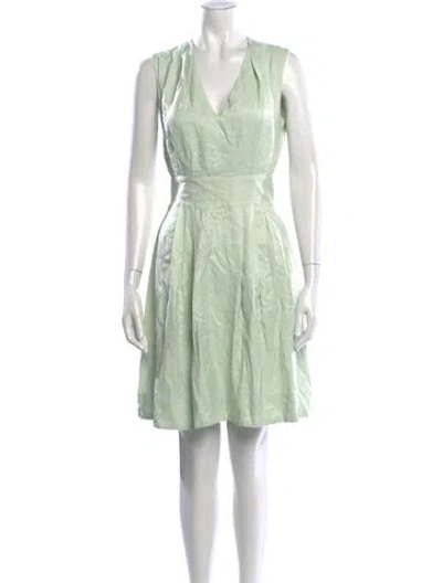 Pre-owned Claudie Pierlot V-neck Mini Dress W/ Tags In Green