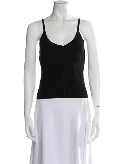 Pre-owned Claudie Pierlot V-neck Sleeveless Top In Black