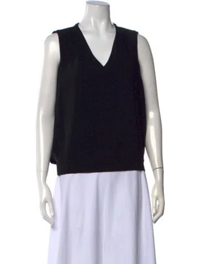 Pre-owned Claudie Pierlot V-neck Sleeveless Top In Black